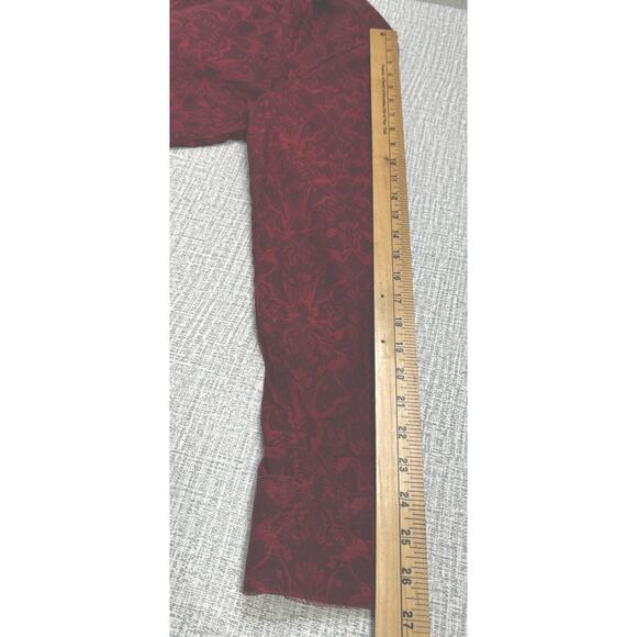 Robert Graham Button Down Shirt Long Sleeve Red Floral Print Burgundy Mens XL - Picture 7 of 9